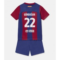 Barcelona Ilkay Gundogan #22 Heimtrikotsatz Kinder 2023-24 Kurzarm (+ Kurze Hosen)